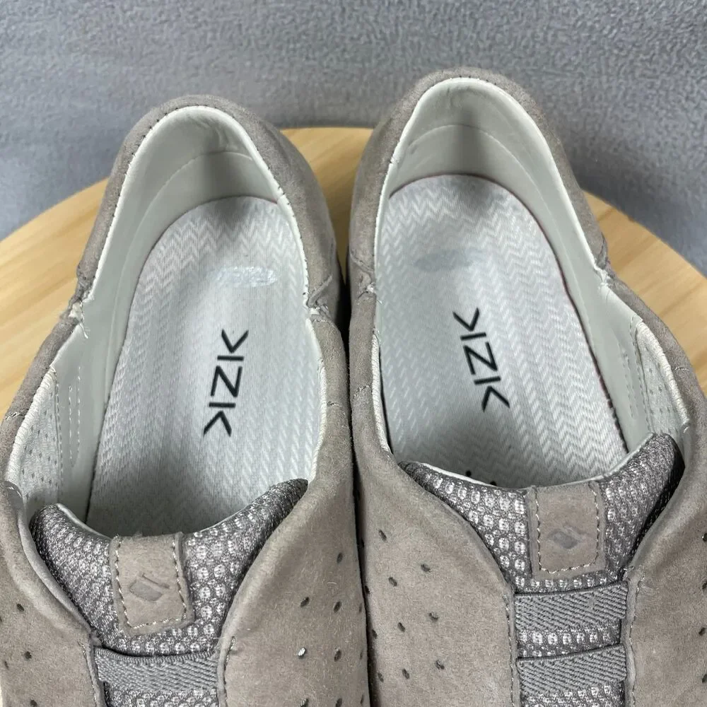 Kizik Miami Womens 9.5 M Taupe Suede Shoes Hands Free Slip On Comfort Sneakers